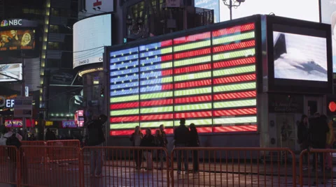 Times Square flag Video stock 36240631