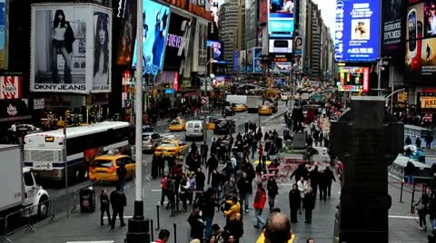 Times Square Late Fall Stock Footage 10724477