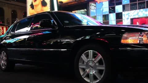 Times square limousine rolling Stock Footage 10732927
