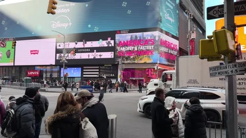 Times Square is a major commercial intersection, Stock Footage 310616496
