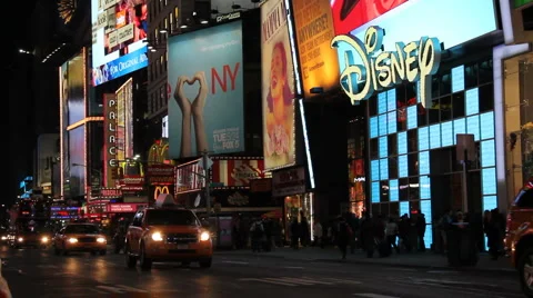 Times Square, Manhattan, New York City. Advertisements and traffic -V.1 Stock Footage