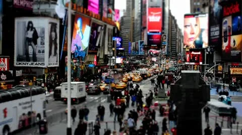 Times Square Miniature Effect 2 Stock Footage 10709288
