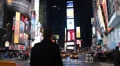 Times Square New York City Illuminated Night Car Traffic Yellow Cab Taxi Evening HD Footage