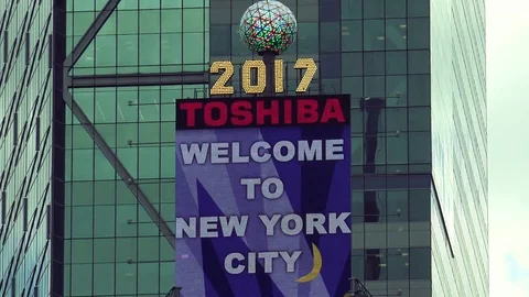 Times Square in New York has over 40 million visitors annually Stock Footage