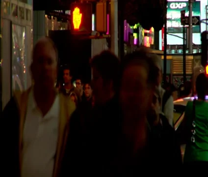 Times Square Night Crowd Timelapse Stock Footage 7756479