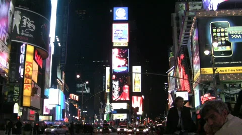 Times Square night Stock Footage 694261