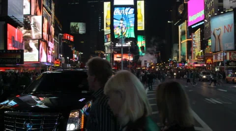 Times Square at night Stock Footage 5638966