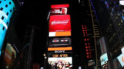 Times Square at night 스톡 동영상 48069874