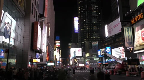 Times Square at night Stock Footage 57868798