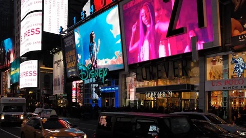 Times Square at night 動画素材 113227414