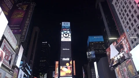 Times Square at night. Manhattan, New York City. 4K UHD. Stock Footage