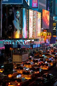 Times Square at night Stock Photos
