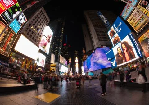 Times Square at night Stock Photos