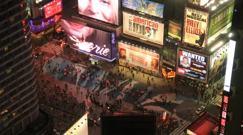 Times Square Night Time Lapse Stock Footage