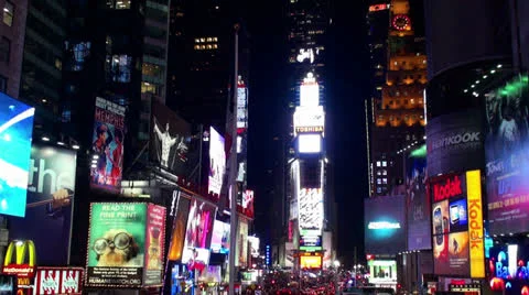 Times Square at night. Time lapse. Stock Footage 24970507