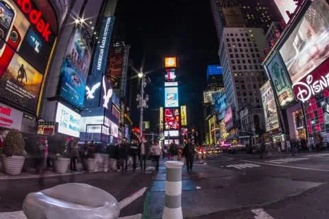 Times Square at night Timelapse Stockbeeldmateriaal 21246234