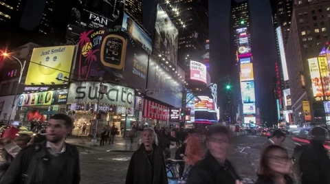 Times Square NY Time Lapse 4K  Stock Footage 58745618