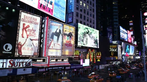 Times Square Pan Stock Footage 24636244