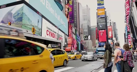 Times Square Panning Time Lapse Stock Footage 79832321