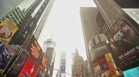 Times Square Panorama Wide Angle Stock Footage 49120568
