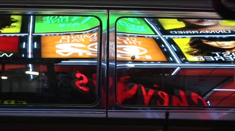 Times Square reflected on car windows. 스톡 동영상 305268
