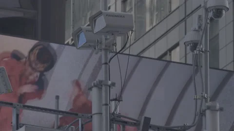 Times Square Security Cameras 4K Video stock 148180992