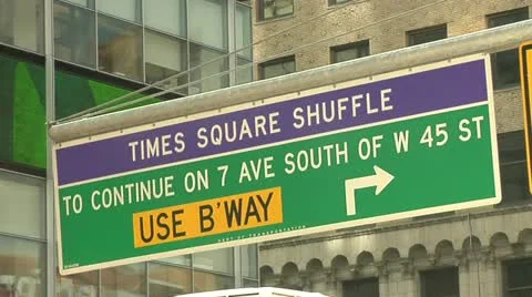 Times square shuffle sign Stock Footage 22159780
