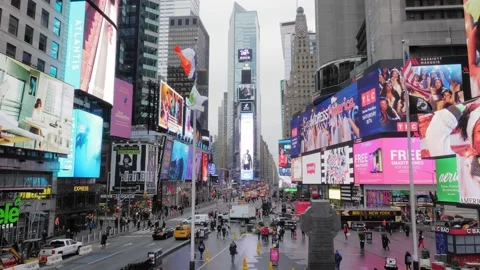 Times Square from the staircase Stock Footage 130896762