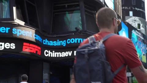 Times square stock ticker Stock Footage 210579977