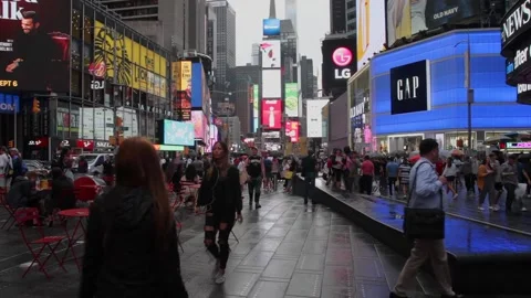 Times square at sunset Stock Footage 233423484