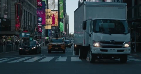 Times Square Time Lapse - Dramatic, High Contrast, Cinematic NYC Traffic Shot Stock Footage 153102752