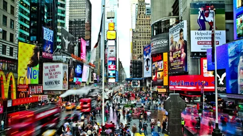Times Square Time Lapse Stock Footage 33294482