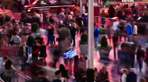 Times Square Time Lapse People Stock Footage 32140029