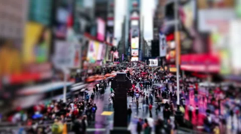 Times Square Time Lapse Zoom Stock Footage 32138794