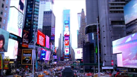 Times Square Timelapse at Day - Sped Up Vídeo Stock 39810189