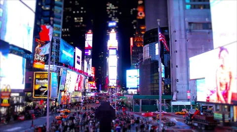 Times Square Timelapse at Night - Super Speed Vídeo Stock 39809930