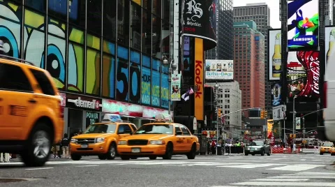 Times Square Traffic 2 Stock Footage 496743