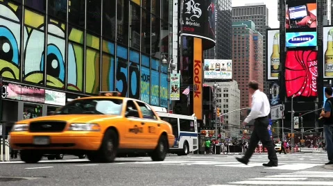 Times Square Traffic Stock Footage 496749