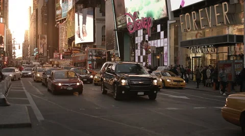 Times Square traffic at sunset. New York, USA.  Video stock 44114953