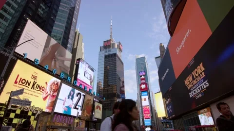 Times Square View Toward Broadway and One Times Square NYC Video stock 337513664