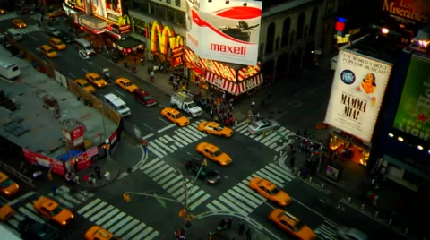 Times Square view of traffic TIME LAPSE Stock Footage 57686560