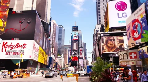 Times Square Vivid Time Lapse 4K Stock Footage 53547140