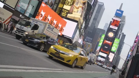 Times Square in Winter Polar Vortex, New York City. Stock Footage 102578155