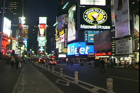 Times Square-ws-Night Stock Footage 820737