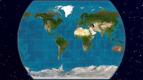 The Times world map projection - blue marble &amp; natural earth Stock Footage 125612419