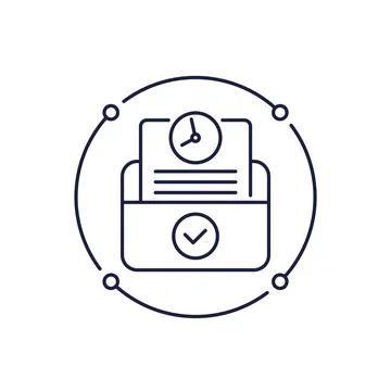 Timesheet, time tracking icon in line design Stock Illustration