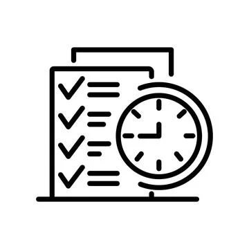 Timesheet, time tracking icon on white Stock Illustration