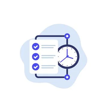 Timesheet, time tracking vector icon Stock Illustration