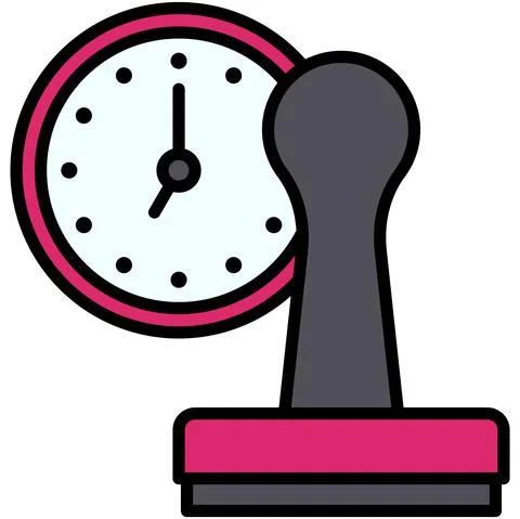 Timestamp icon, Blockchain related vector illustration Stock Illustration