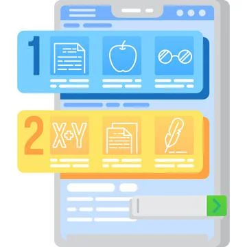 Timetable app mobile interface vector flat icon 库存插图